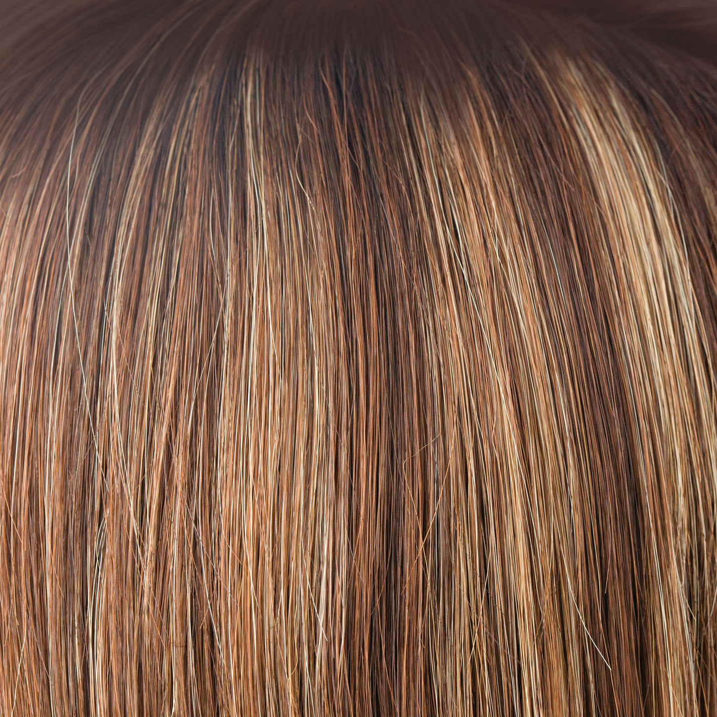 NM Auburn Sugar - A mixed red with a medium auburn brown base. The color is highlighted with a blend of golden and cherry blond with fine smoky blond slices and tones of copper.