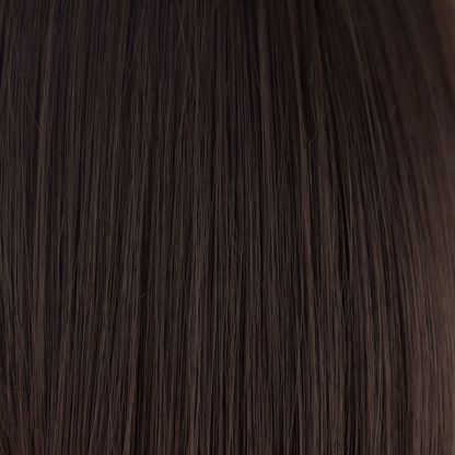 Cappucino  -  A deep, pure brown blended with a warm, rich mahogany brown. It has a realistically smooth "go to" in its essential tone.