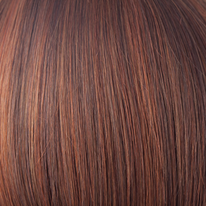 Chestnut  -  To make this color we have blended a multitude of medium brown red to make an unrivaled chestnut. Chesnut has a subtle twist of color blending slightly lighter towards the ends. It is understated, natural and complements all skin tones.
