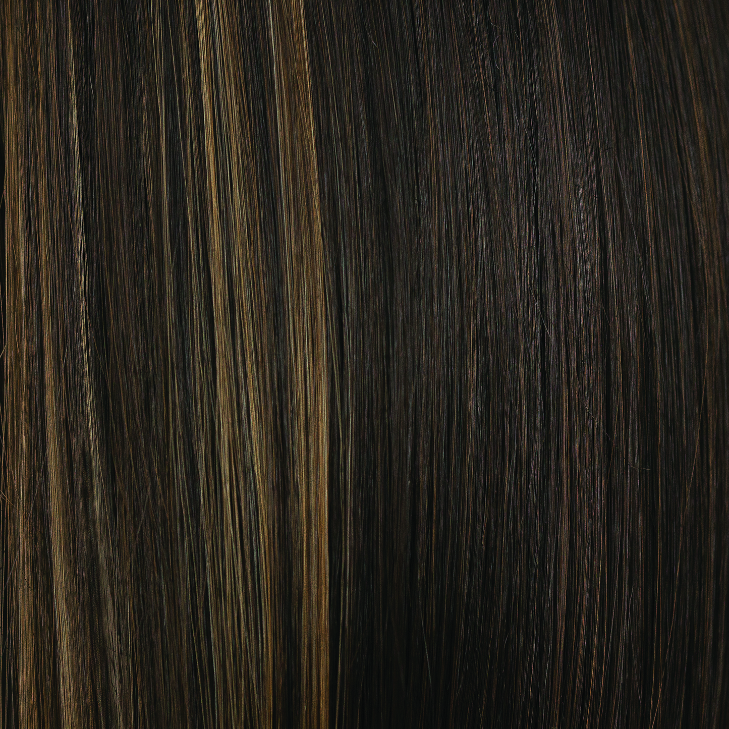 Fudge Ripple  -  Cool, dark brown based with ashy medium blond highlights. Fudge Ripple features carefully placed highlights frame a very lavish look.