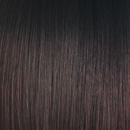 Hot Chocolate  -  An expensive looking color is a dark brown with a subtle blend of dark chocolate and milk chocolate tones, while maintaining a natural regrowth which keeps this color looking very realistic. Hot Chocolate is one of our high heat colors.