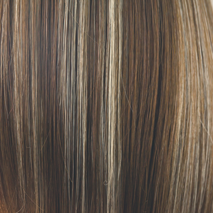 Iced Mocha  -  Based with our Medium Brown color with added cool light blond highlights. This dynamic color is suitable for both light and dark tone enthusiasts!
