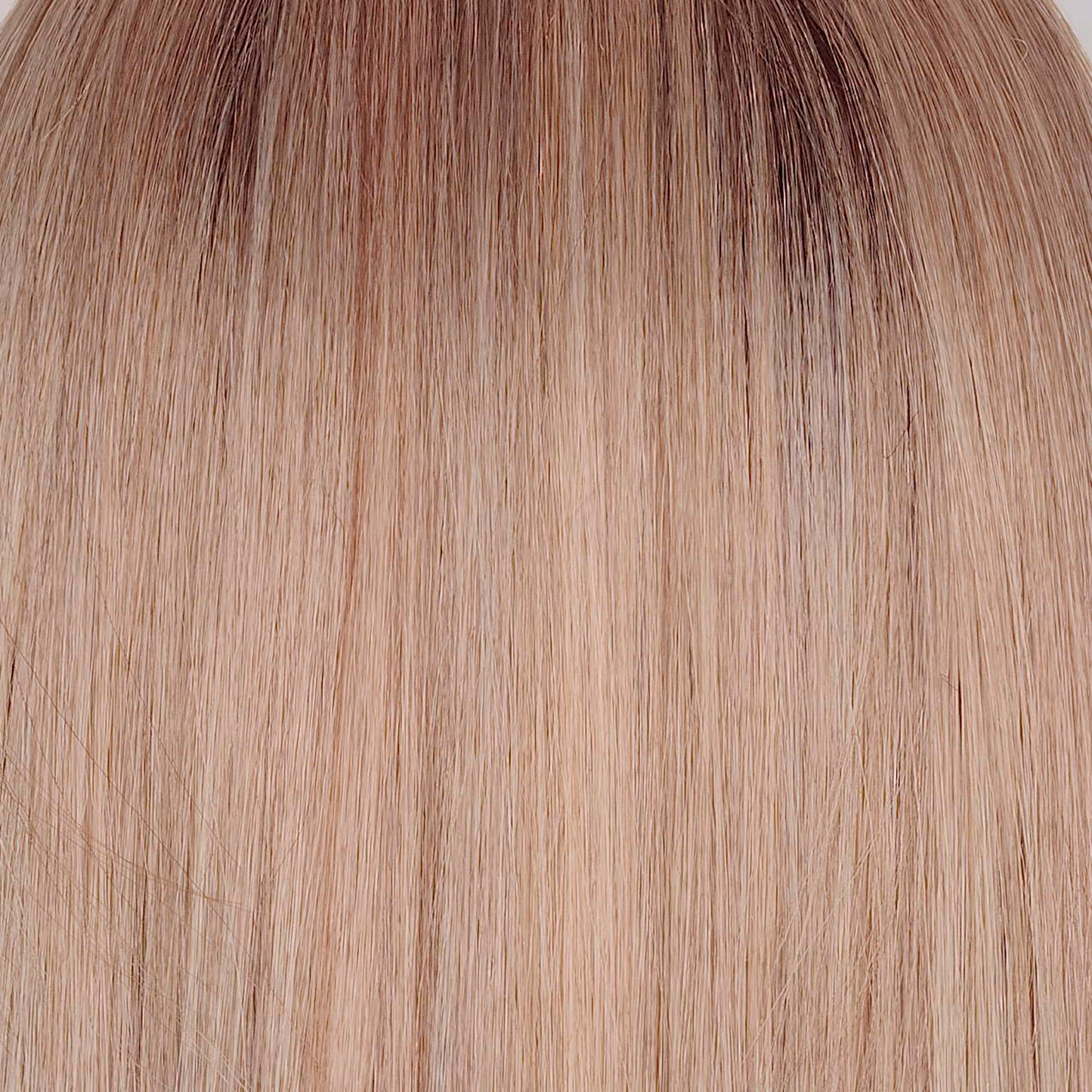 Mushroom Melange  -  A captivating mushroom blonde base accented by a mid-brown root. Multiple tones of mushroom, cream, and pale chocolate, woven together for a rich and dynamic effect. The colors transition into softer mushroom shades and subtle steel blonde tones